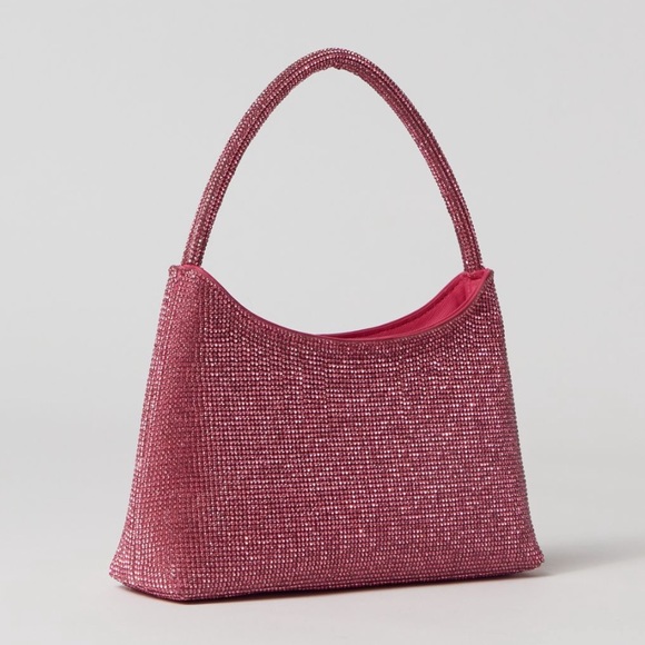 Kimchi Blue Diamante Rhinestone Structured Baguette Hobo Bag Pink - Picture 3 of 6